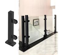 Stainless Steel Glass Railing Post Kit - 24" to 47" Adjustable Glass Guardrail with Clamp for Indoor/Outdoor Stairs -Poteau Garde Corp Verre System