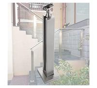 Stainless Steel Glass Railing Post Kit - 60cm Height Stylish Shallow Grey Balustrade for Indoor & Outdoor Steps Durable Safety Solution for Modern Homes