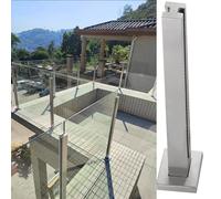 Stainless Steel Glass Railing Post Kit - Final & Corner Posts for Staircases/Balconies Durable Glass Clamp System Easy Installation Modern Design for Safety & Style