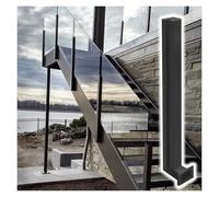 Stainless Steel Glass Railing Post - Modern Balustrade for 10-12mm Glass - End/Middle/Angle Post (Right End 110cm) - Durable Stylish Safety Solution for Decks & Patios