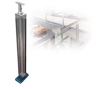 Stainless Steel Glass Railing Post - Terrace/Balcony Stair Railing, 110cm Height, A-Corner Glass Clamp Balustrade for Patio/Deck Safety and Style