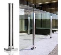 Stainless Steel Glass Railing Post with Clamp for Indoor Hallways Stairs Pool Fences Garden Barriers and Terrace Systems Adjustable Height 60 120cm