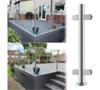 Stainless Steel Glass Railing Posts - 25 to 60 Inch Balustrade with Spigot Slots for Steps, Balcony, Stairway,(Shallow Grey,90cm)