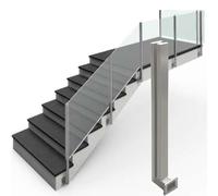 Stainless Steel Glass Railing Posts for Stairs - Modern Side-Mounted Balustrade System with Full Installation Kit (Shallow Grey, 80cm) - Durable, Stylish Safety Solution