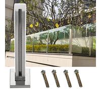 Stainless Steel Glass Railing System - Outdoor Patio Balustrade Kit with 70cm End Post & Panel Clamps for Safe Stylish Terrace Fencing Solutions