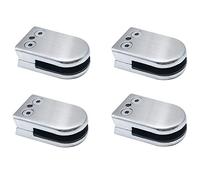 Stainless Steel Glass Spigot Clamp, 4pcs 304 Stainless Steel Adjustable Glass Clamps 1/4-1/2 inch for Balustrade Staircase Handrail Multiple Sizes(10~12mm)
