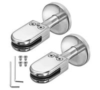 Stainless Steel Glass Spigot Clips, 2pcs Adjustable Floor Clamps with Bottom Support Posts for 8-10mm Glass, 40mm Height - Durable and Reliable Design