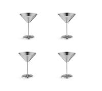 Stainless Steel Glasses Set of 4, 8 Oz Metal Cocktail Glasses, Unbreakable, , Mirror Polished