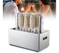 Stainless Steel Glassware Polishing Machine with Hot Air Drying System for Bars and Kitchens - Commercial Electric Wine Glass Polisher and Washer