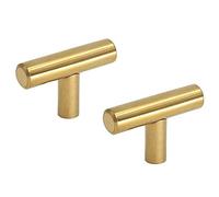 Stainless Steel Gold Cabinet Knobs and Pulls Door Cupboards Drawers Bedroom Furniture Handles Length Brushed Brass Modern Drawer Pulls T bar Handles