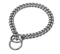 Stainless Steel Gold Dog Chain Collar, Engraved Metal Choker for Medium Large Dogs, Walking Training Collar