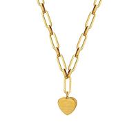 Stainless Steel Gold Plated 18K Paperclip Long Chain Love Heart Name Letter Custom Engraved Pendant Necklace Women