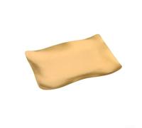 Stainless Steel Gold Snack Tray with Elegant Wave-Shaped Edge, Irregular Serving Plate for Desserts, Snacks, Seafood, Stackable and Dishwasher Safe, 21.8x14.5cm, 24x16.5cm, 27x18.3cm(21 * 14cm)