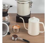 Stainless Steel Gooseneck Kettle 350600ml with Anti Scald Wavy Handle and Narrow Spout for Accurate Pour Over Brewing (600ML Graduated lid)