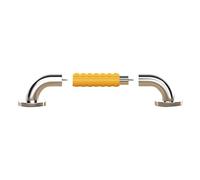 Stainless Steel Grab Bar for Bathtubs & Showers - 24in Anti-Slip Support Rail with Nylon Casing - Yellow Balance Safety Handle Ideal for Bathroom Mobility & Fall Prevention