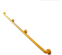 Stainless steel grab bar for the shower - safety for seniors and people with disabilities - non-slip bathtub grab bar, 1.8 m, concealed screw mounting, yellow finish - increased safety in the bathroom