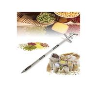 Stainless Steel Grain Powder Sampler, 3-Slot Rotary Handle Soil Probe for Granular Chemicals, 0.8m Length, 25mm Diameter, Durable Sampling Tool