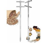 Stainless Steel Grain Probe Sampler - Double Layer Rotary Sampling Tube, 90° Rotating Handle for Accurate Grain, Powder & Soil Collection