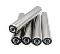 Stainless Steel Gravity Roller Packaging Line Sorting System Gravity Transmission Replacement Roller 5 Pcs, Spring Loaded Installation(Dia 38MM/1.5'',L 850MM(33.4in))