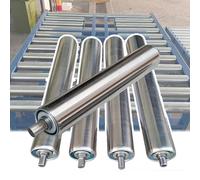 Stainless Steel Gravity Roller Set - 5 Industrial Belt Rollers (Diameter 38mm Length 450mm) for Conveyor Systems - Heavy Duty Replacement Rollers (Fits 4'' to 40'' Belts)