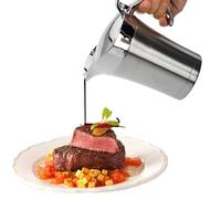 Stainless Steel Gravy Boat, 450ml Sauce Jug with Hinged Lid and Handle | Double Wall Insulated Gravy Jug Ideal for Gravy Custard Cream Sauce, Keeps Food Warm or Cool