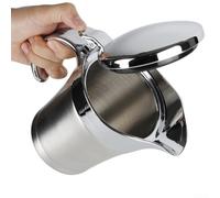 Stainless Steel Gravy Boat, Double Wall Insulated Dining Table Sauce Jug, Gravy Jug with Hinged Lid, for Gravy, Custard, Cream, Sauce(750ML)