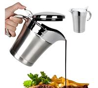 Stainless Steel Gravy Boat Keeps Food Warm or Cool, 750ml Sauce Jug with Hinged Lid and Handle, Double Wall Insulated Pot Ideal for Gravy Custard Cream Sauce(Silver)