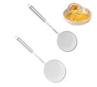 Stainless Steel Grease Drainer Spoon Long Handle Kitchen Tool Set of 2 | Oil and grease strainer spoon for hot pot, for roasting, cooking, stewing in the kitchen, restaurant and in the
