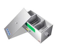 Stainless Steel Grease Trap, 3 Inlet Grease Interceptor for Restaurant Kitchen, Under Sink Wastewater Management, 24x16x14in, Ideal for Cafes & Canteens