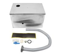 Stainless Steel Grease Trap, 3 Level Filtration Kitchen Grease Interceptor, Large Capacity Waste Interceptor with Removable Filter Basket for Commercial Restaurant Oil Water