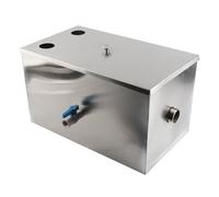 Stainless Steel Grease Trap, Commercial Oil Separator, Top Inlet Grease Interceptor with Locking Mechanism and Rubber, Large Capacity 4GPM Rate for Restaurant Hotpot