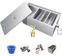 Stainless Steel Grease Trap Interceptor - Commercial Grease Interceptor with Removable Baffles, Waste Oil-Water Separator for Restaurants and Kitchens