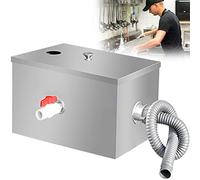 Stainless Steel Grease Trap Interceptor, Commercial Small Grease Trap for Sink, Waste Fat Filter, Oil and Water Separator for Kitchen, Hotel and Buffet, Thickened Hemming