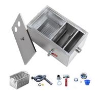 Stainless Steel Grease Trap Interceptor for Restaurant and Home Kitchens, Efficient Grease Separation, Top Inlet Design, Essential Kitchen Tool