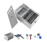Stainless Steel Grease Trap Interceptor for Restaurant and Home Kitchens, Efficient Grease Separation, Top Inlet Design, Essential Kitchen Tool
