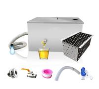 Stainless Steel Grease Trap Interceptor, Wastewater Grease Traps Commercial for Sink, Traps, 1 Top Inlets, for Restaurant, Kitchen (size_name 40x25x25 cm)