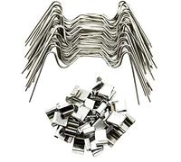 120 Pieces Greenhouse Glass Pane Fixing Clips Stainless Steel, 60x Greenhouse Glazing W Wire Clips and 60x Greenhouse Glazing Z Overlap Clips, Greenhouse Repair Replacement Accessories