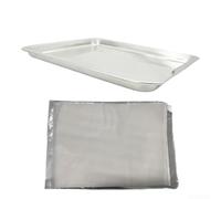 Stainless Steel Grill Basket for BBQ Outdoor Cooking - Non-Stick Vegetable Roasting Pan with Handle for Gas Charcoal Grills Air Fryer Oven Use Large Size(Small Pan White)