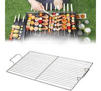 Stainless Steel Grill Grate with Handle - Easy to Clean Heavy-Duty Cooking Rack Thickened Design Large Square Holes for Optimal Heat Distribution (80-100cm)