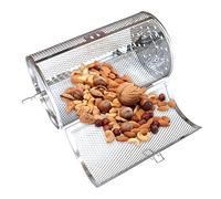 Stainless Steel Grill Roller Oven Basket,Round Drum Rotisserie Basket Electric Oven Grill,Round Rack Cage Heat Resistant 360° Baking Rotator For Peanut Dried Nut Coffee Beans BBQ