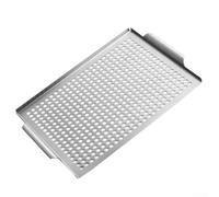 Stainless Steel Grill Top for Backyard Cooking with Flat Searing Base and Stability Under High Temperature Conditions