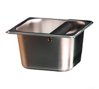 Stainless Steel Grounds Container with Natural Wood Base(C)