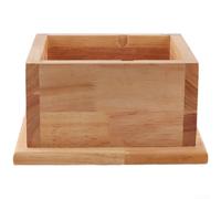 Stainless Steel Grounds Container with Natural Wood Base(E)