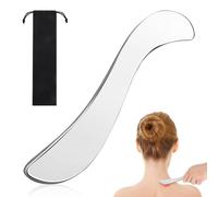 Stainless Steel Gua Sha with Storage Bag, Gua Sha Scraper for Soft Tissue Mobilization, Muscle Pain Reduction, Relaxing Massage