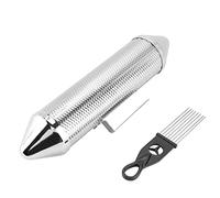 Stainless Steel Guiro Percussion Instrument with Scraper, Silver Metal Musical Instrument, 39x11cm - Clear Sound, Comfortable Grip, Ideal for Musicians and Students