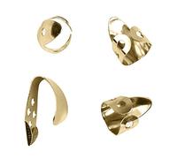 Stainless Steel Guitar Picks | 4 - Piece Set with Thumb Pick | Glossy Metal Finger Picks for Practice/Acoustic/Electric Guitar | Sturdy & Comfortable (Gold)