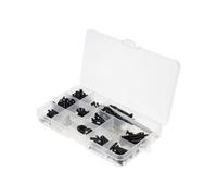 Stainless Steel Guitar Repair Screw Kit with Tweezers and Box | Nine Screw Types, Two Strap Buttons, Corrosion Resistant Black Finish, for Acoustic Guitars and Pickguard