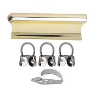 Stainless Steel Guitar Slide Bar Stick Picks, Metal Guitar Slide for Electric Guitar, Antirust Solid Slide Bar with 4 Picks Kit, Comfort Grip Design for Blues Slide (Gold)