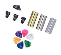 Stainless Steel Guitar Slider Solid Brass Acoustic Guitar Slide Set with Thumb Finger Picks Accessories