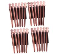 Stainless Steel Hair Sectioning Clips and 24pcs for Styling Salon Use | Easy-open Unique Design, Holds Hair Tightly with No Dents or Kinks, Golden Finish for Perm and Face Washing